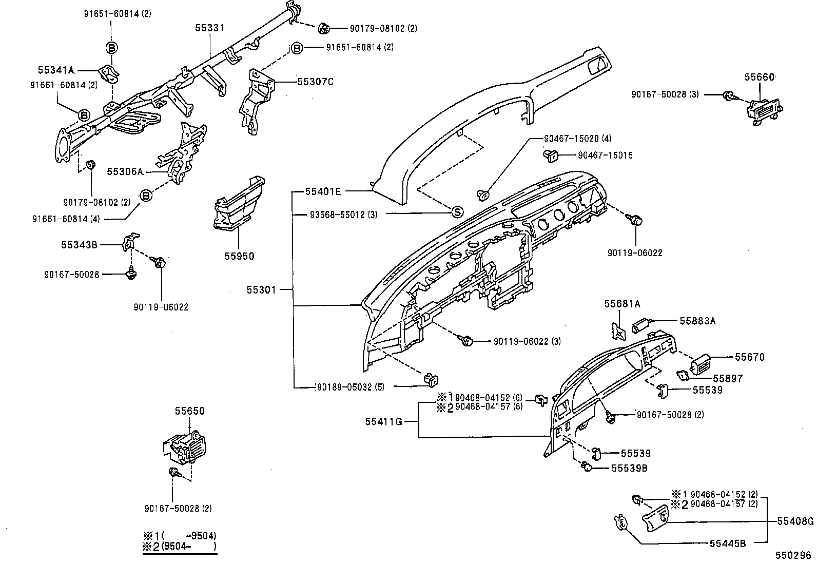 55330-35010 REINFORCEMENT, INSTRUMENT PANEL product image