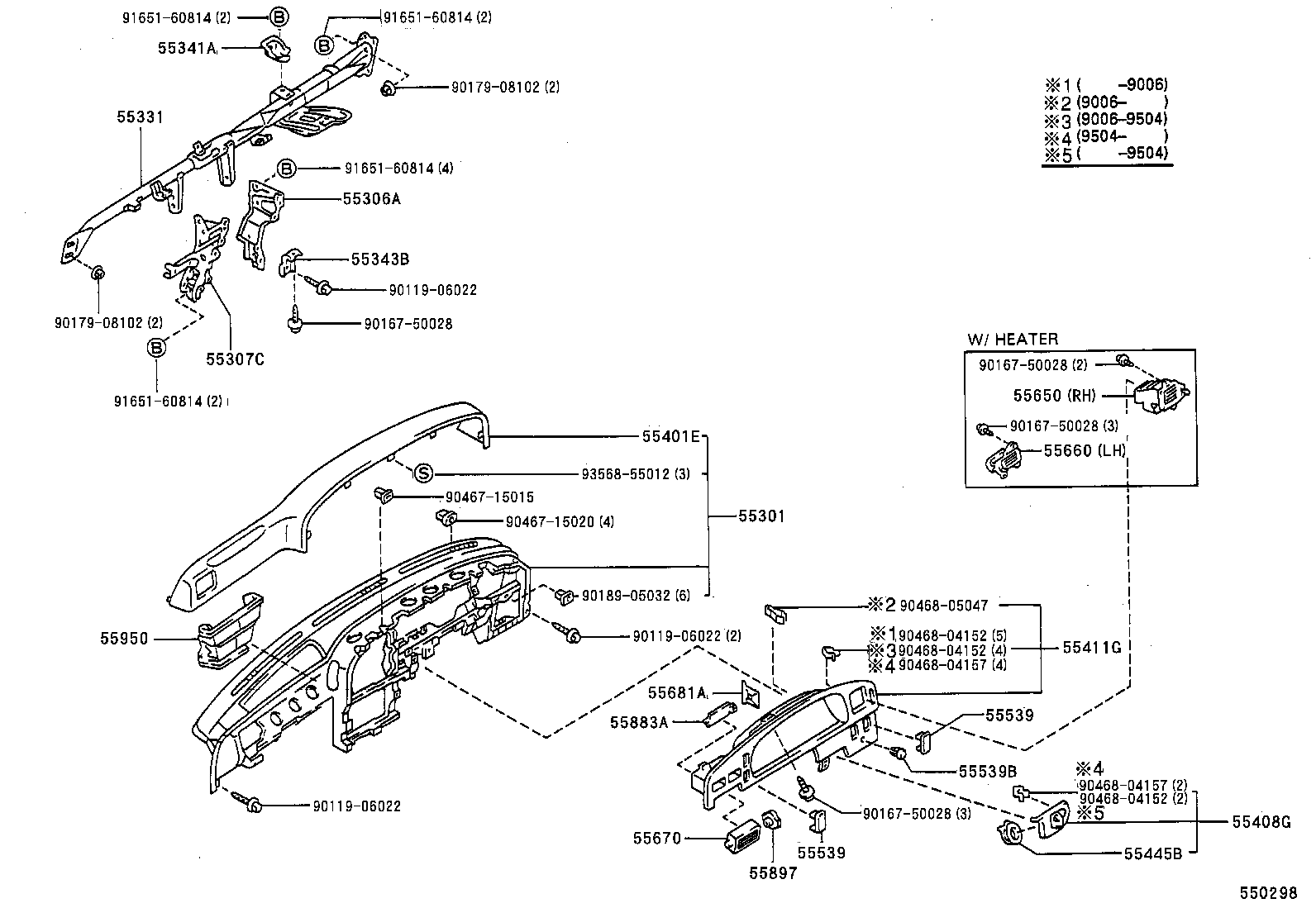 55330-35010 REINFORCEMENT, INSTRUMENT PANEL product image