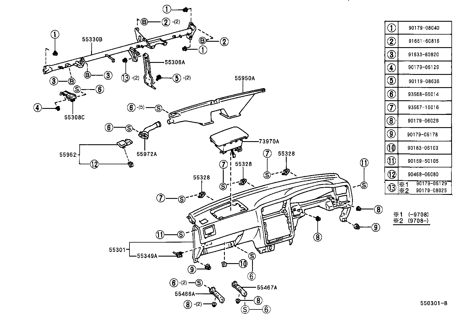 55606-20120 COVER SUB-ASSY, INSTRUMENT PANEL UNDER, NO.1 product image