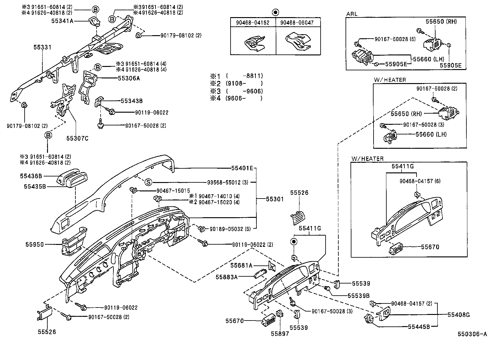 55306-35110 BRACE SUB-ASSY, INSTRUMENT PANEL, NO.1 product image