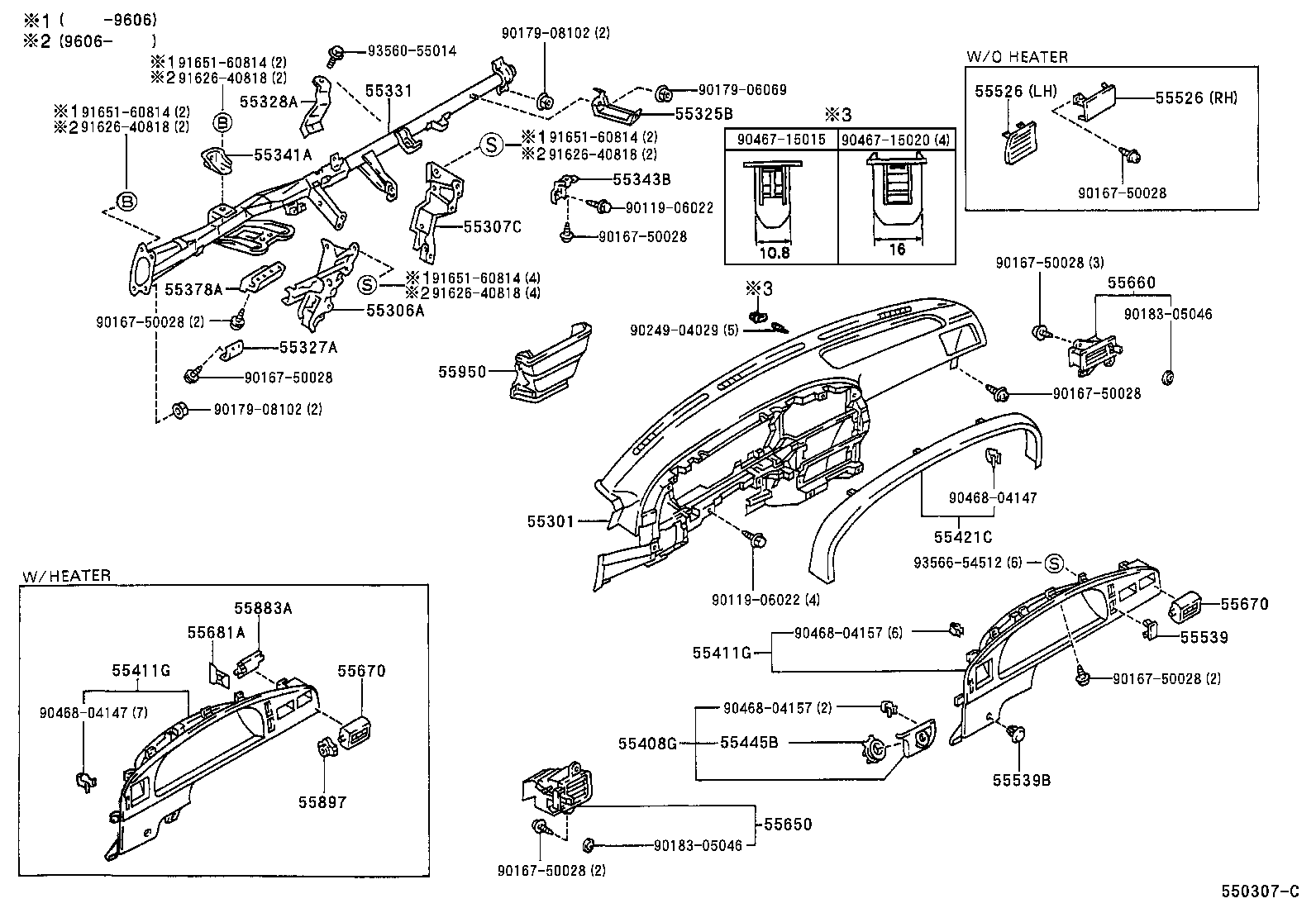 55306-35110 BRACE SUB-ASSY, INSTRUMENT PANEL, NO.1 product image