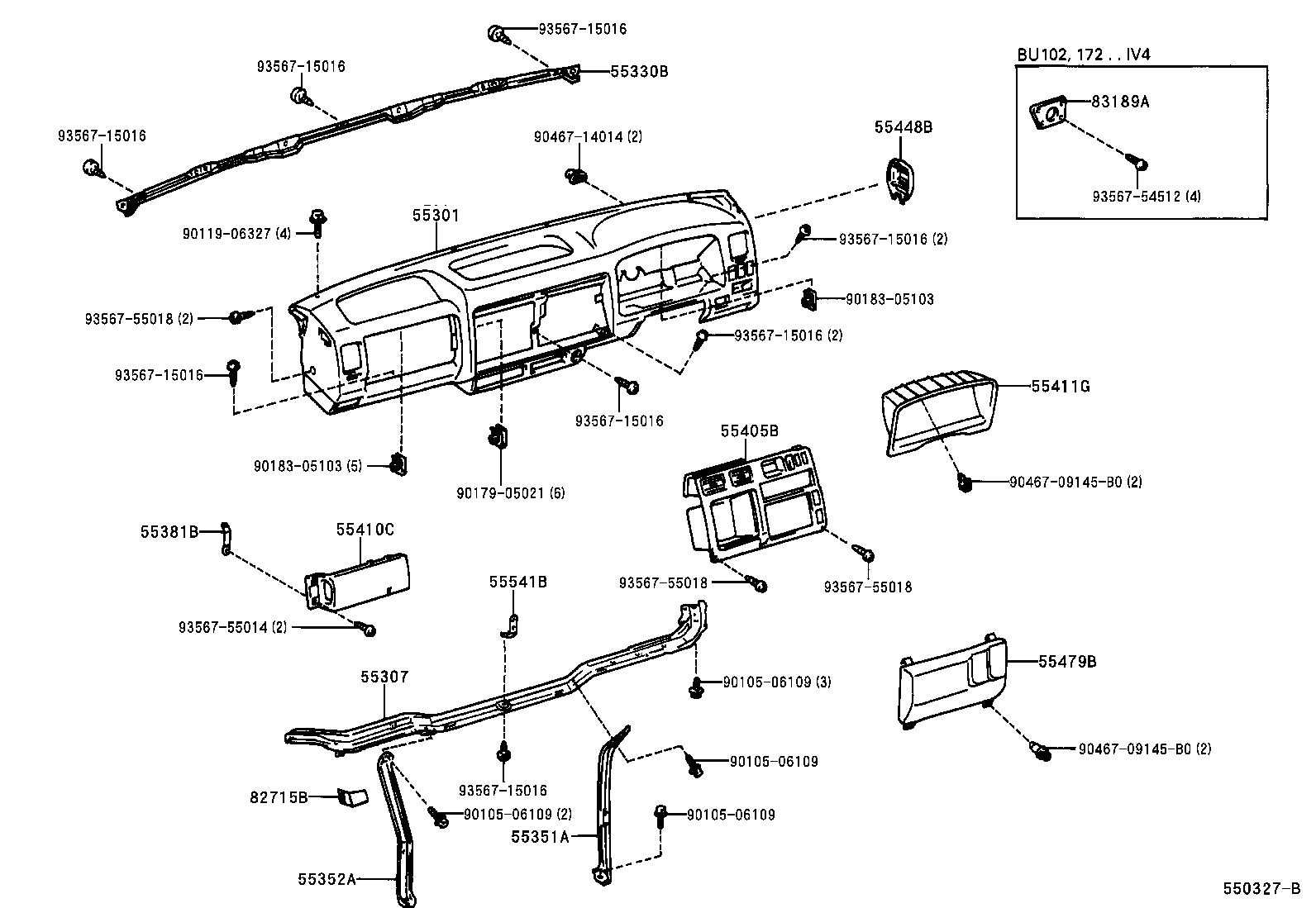 55022-37010 COVER, RADIO TUNER OPENING product image