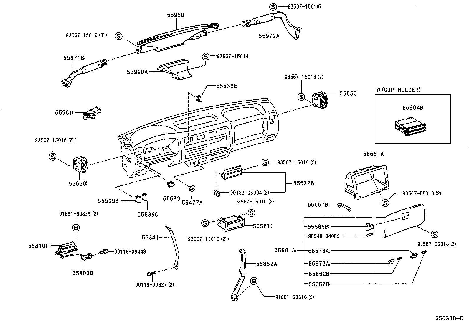 55352-37020 BRACE, INSTRUMENT PANEL TO FLOOR, NO.2 product image