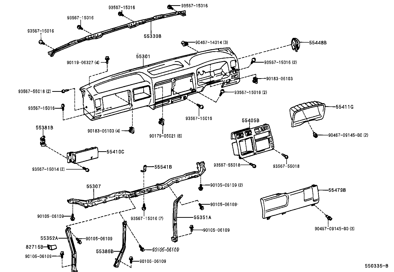 55352-37020 BRACE, INSTRUMENT PANEL TO FLOOR, NO.2 product image