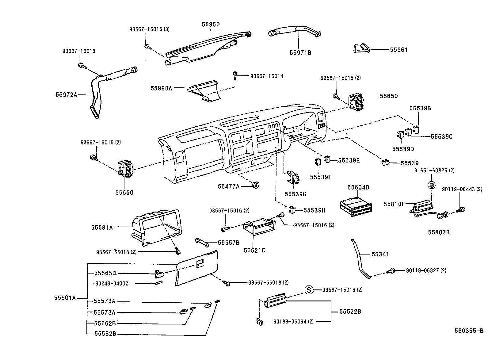 55352-37020 BRACE, INSTRUMENT PANEL TO FLOOR, NO.2 product image