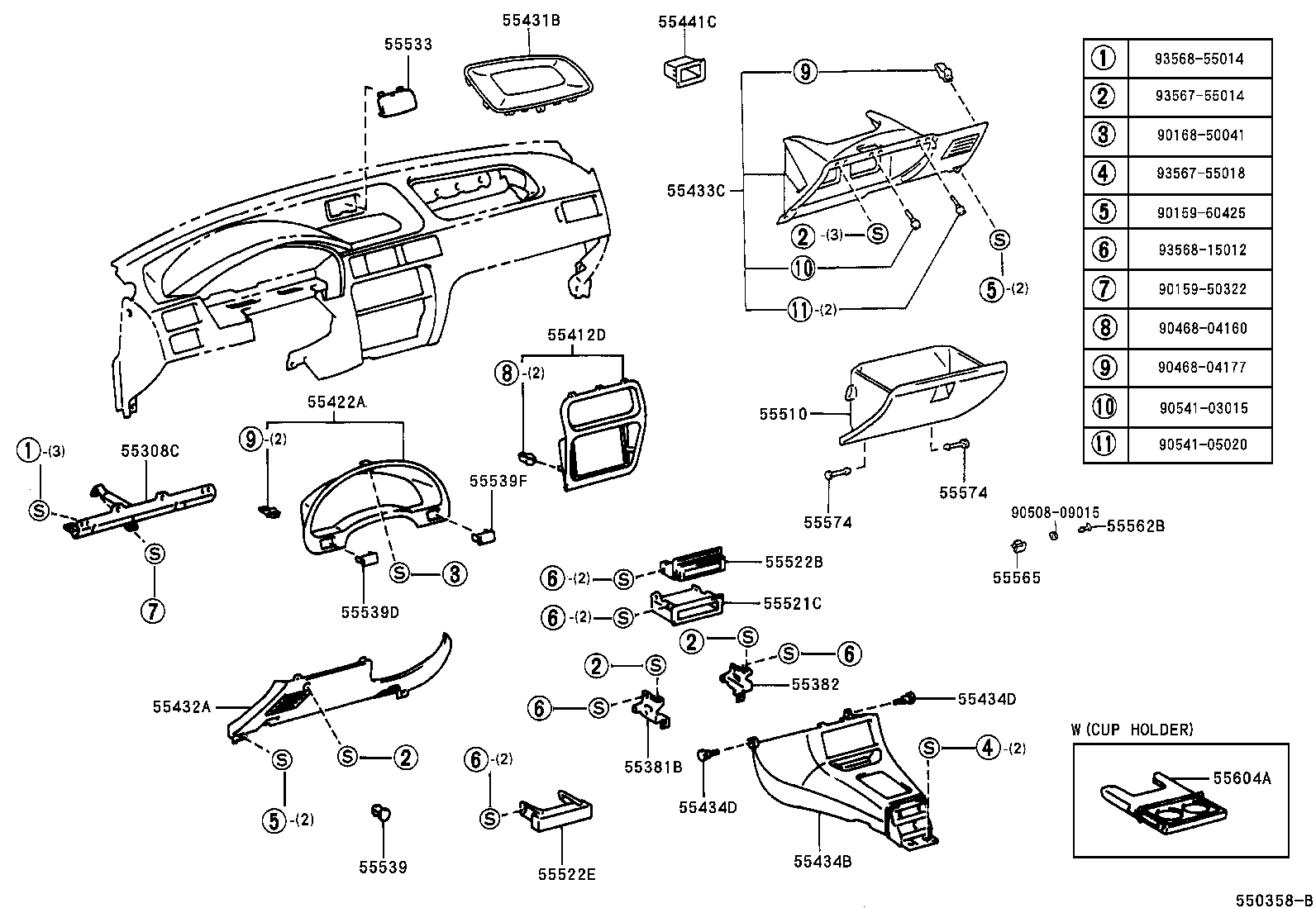 55604-10010 HOLDER SUB-ASSY, INSTRUMENT PANEL CUP product image