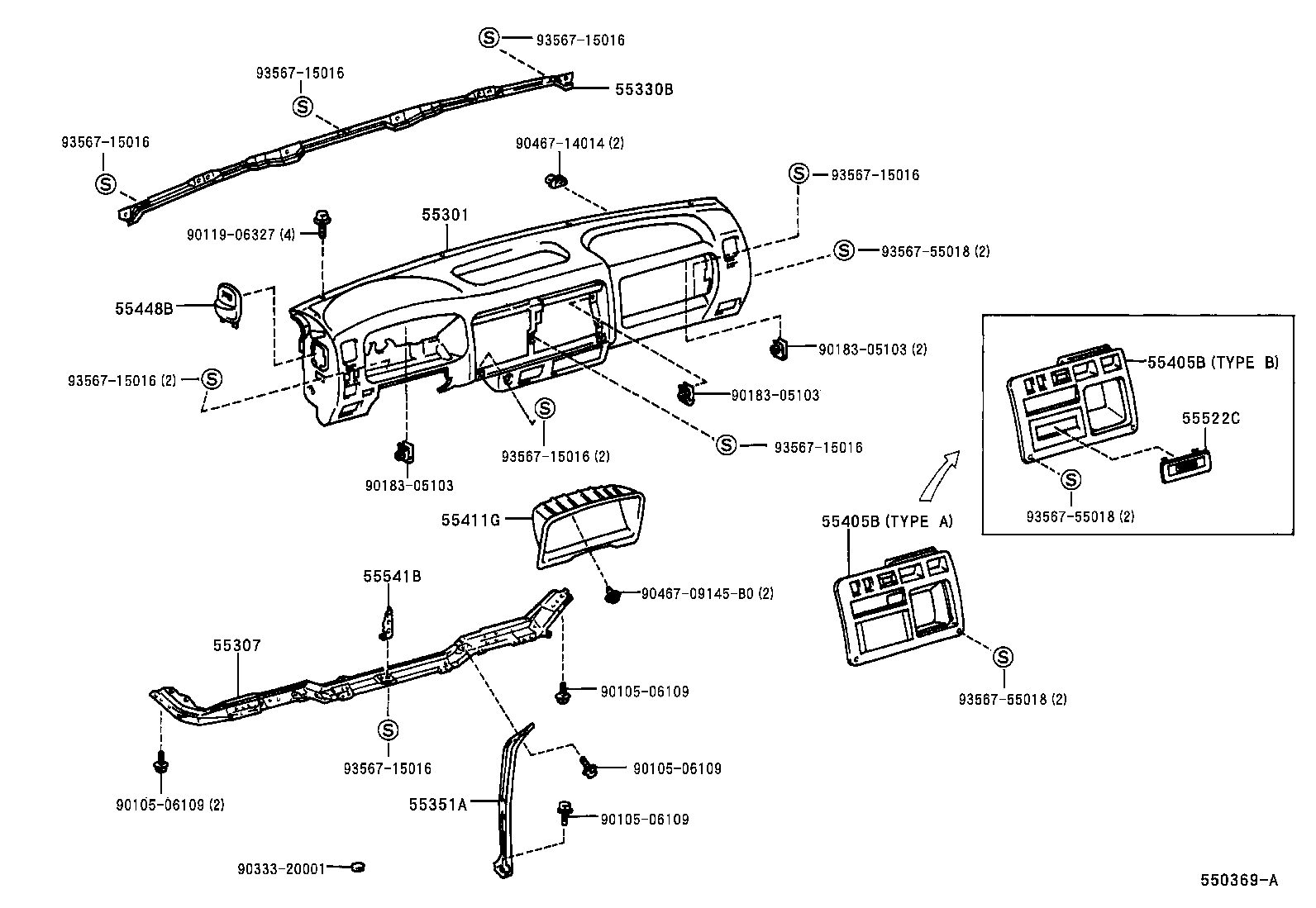 55477-37010 BEZEL, CIGARETTE LIGHTER HOLE product image