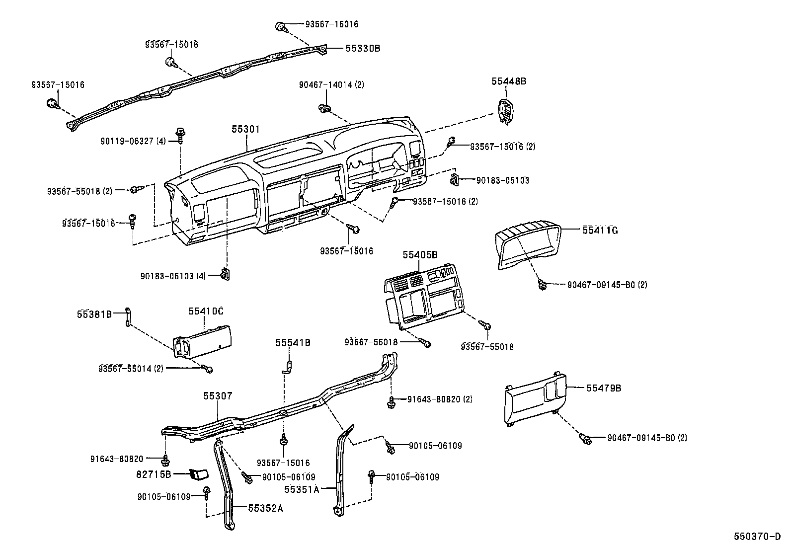 55307-37050 REINFORCEMENT SUB-ASSY, INSTRUMENT PANEL, LOWER product image