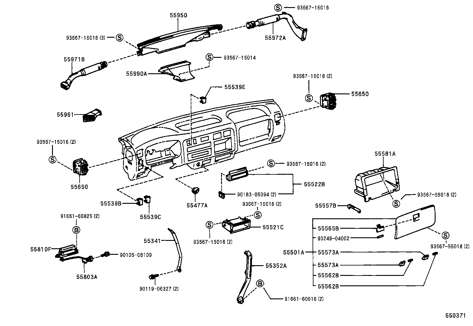 55477-37010 BEZEL, CIGARETTE LIGHTER HOLE product image