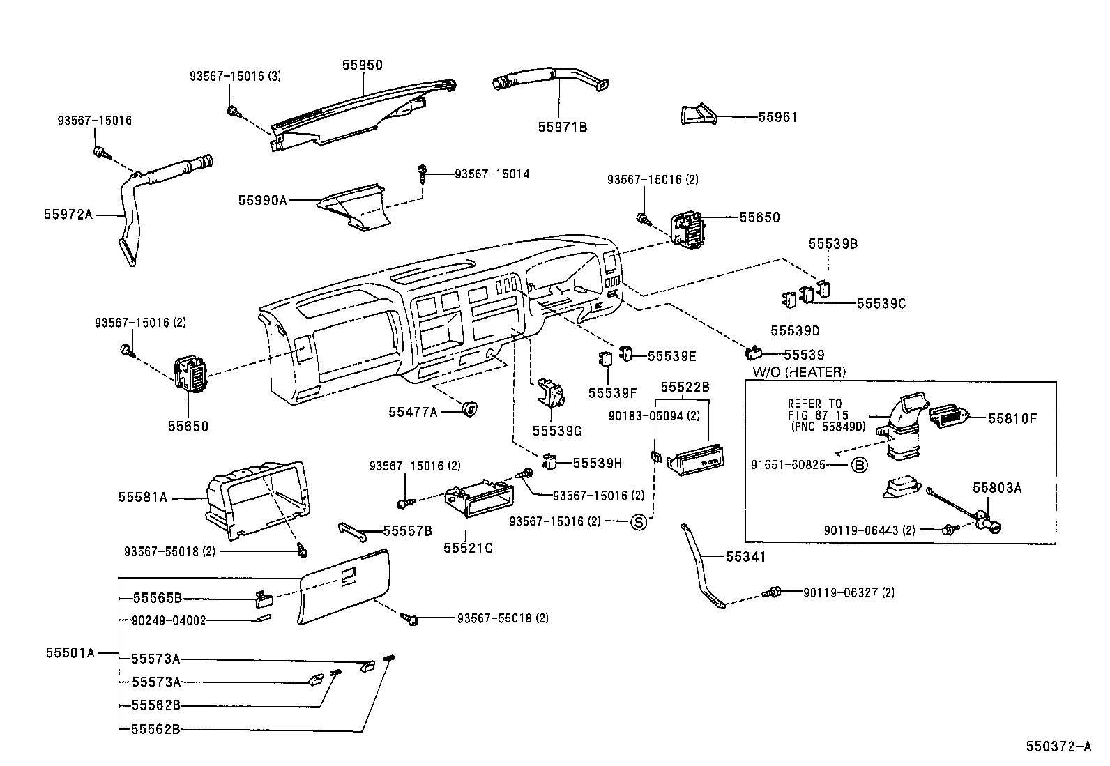 55477-37010 BEZEL, CIGARETTE LIGHTER HOLE product image