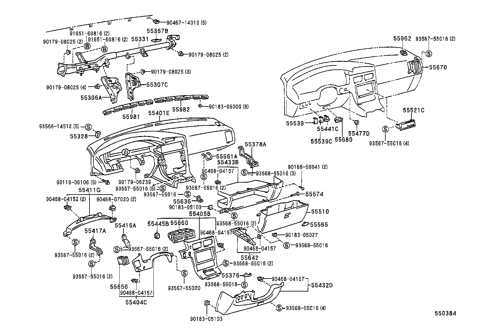 55307-17031 BRACE SUB-ASSY, INSTRUMENT PANEL, NO.2 product image