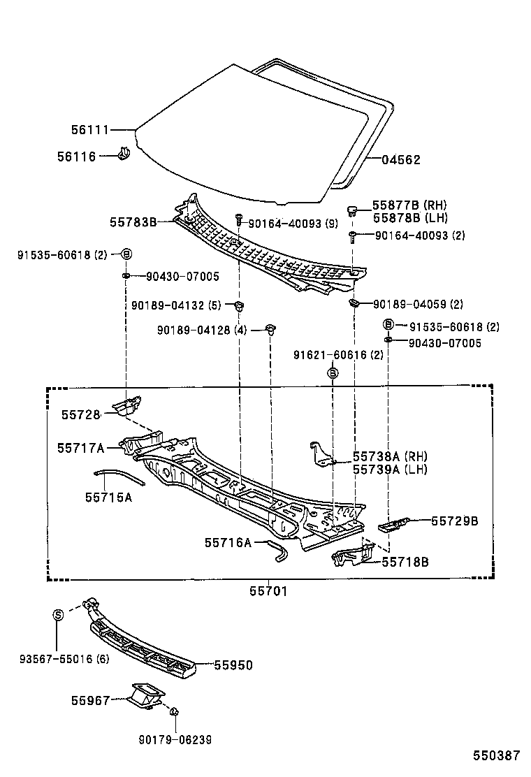 55700-17050 PANEL SUB-ASSY, COWL product image