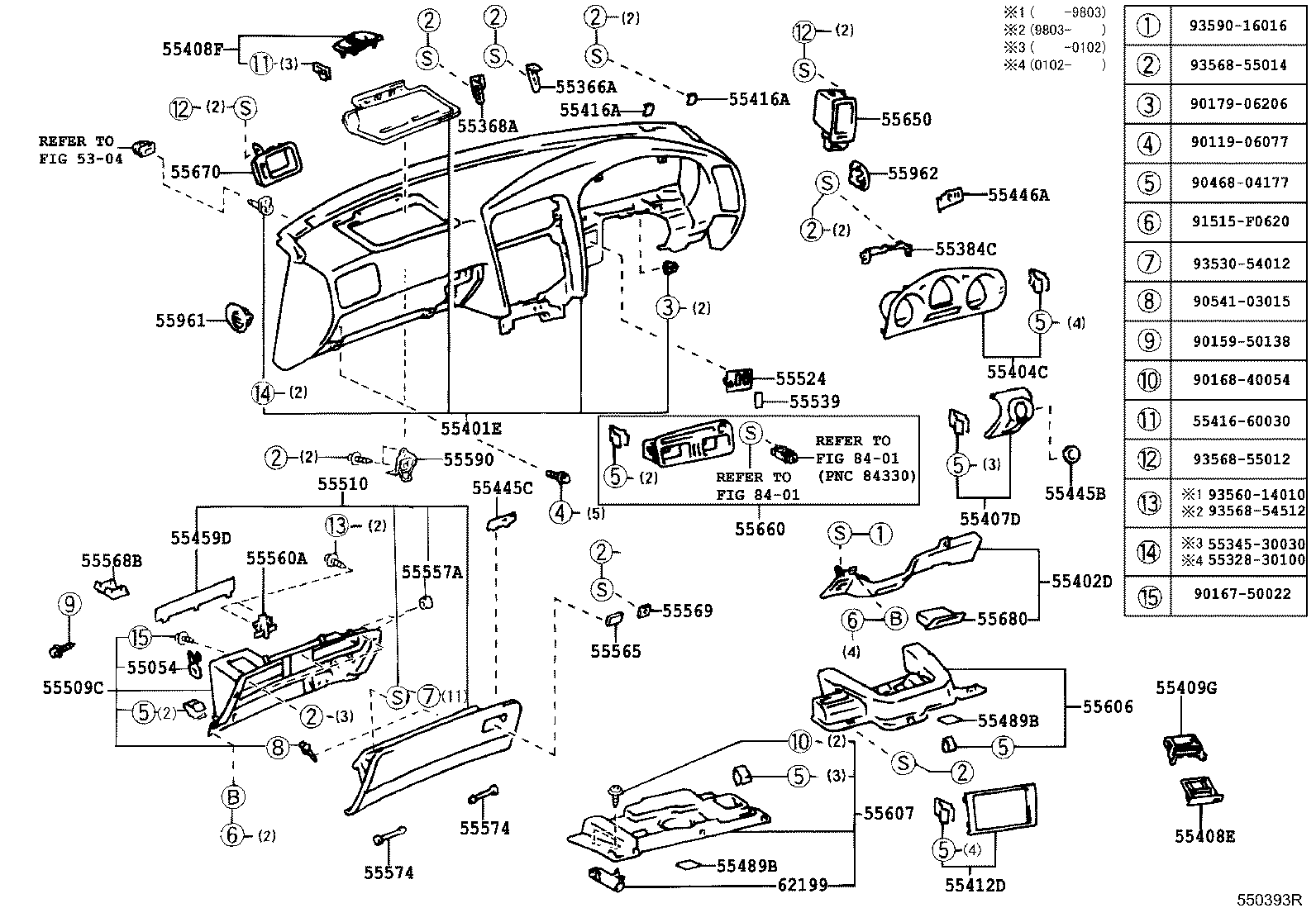 55412-30480 PANEL, INSTRUMENT CLUSTER FINISH, CENTER product image