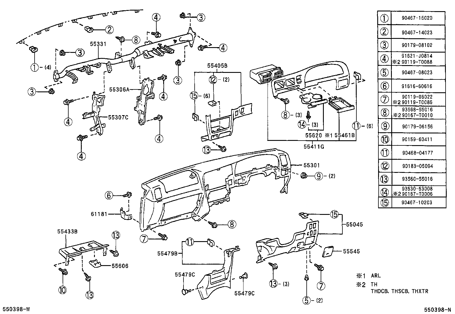 55405-04040 PANEL SUB-ASSY, INSTRUMENT CLUSTER FINISH, CENTER product image