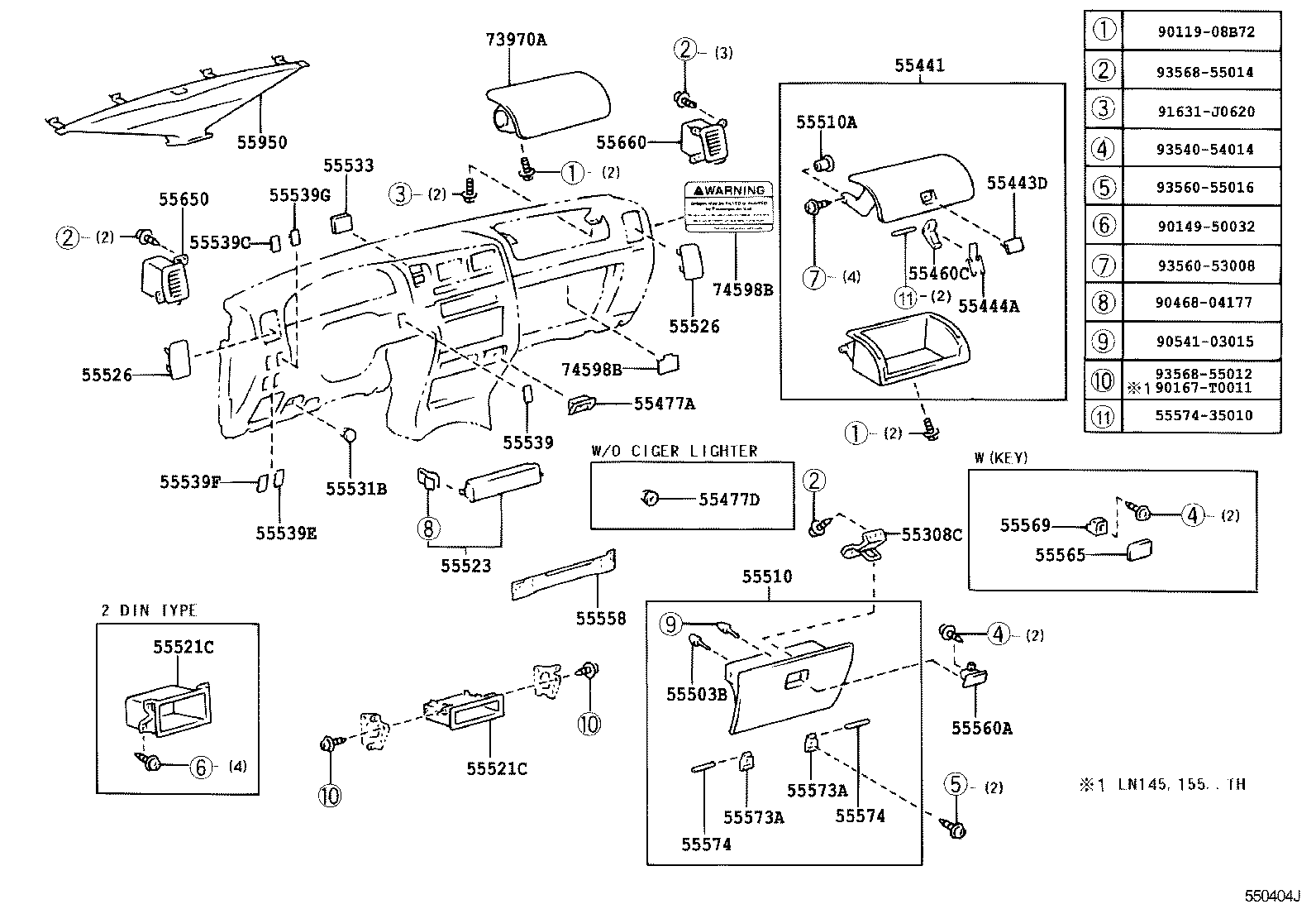 55405-04040 PANEL SUB-ASSY, INSTRUMENT CLUSTER FINISH, CENTER product image