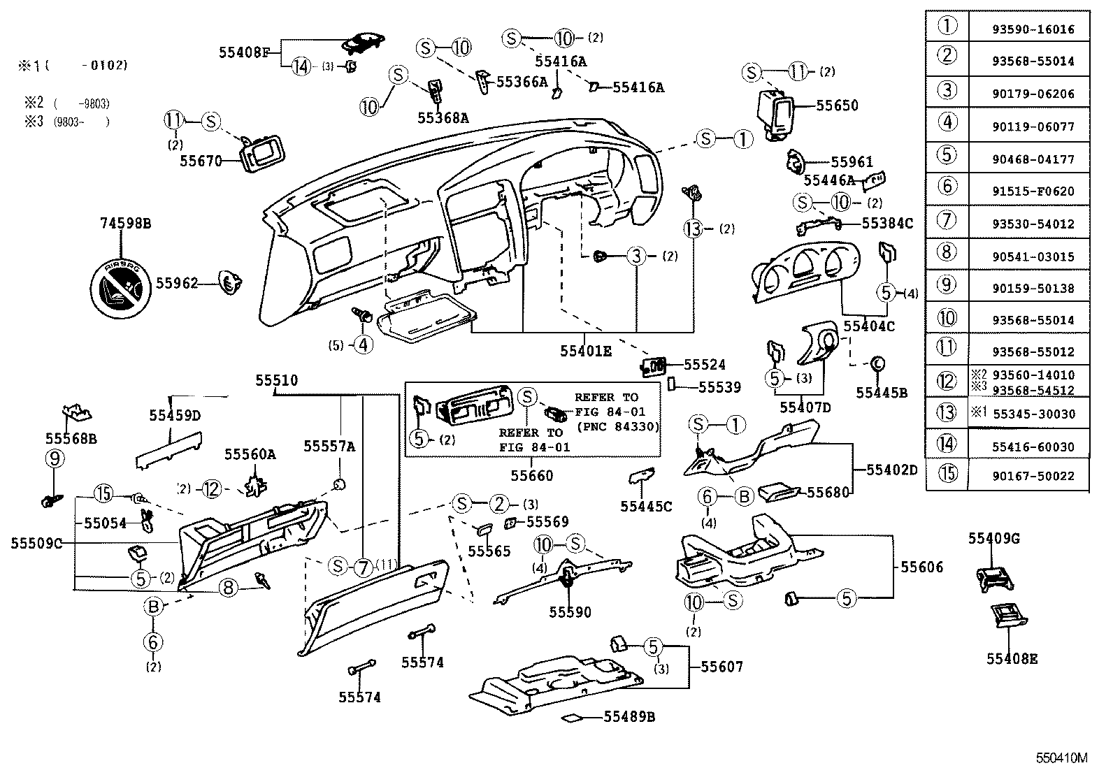 55307-30280 BRACE SUB-ASSY, INSTRUMENT PANEL, NO.2 product image