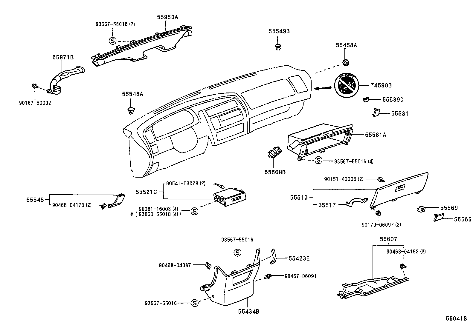 55045-AC010 PANEL SUB-ASSY, INSTRUMENT PANEL FINISH, LOWER RH product image