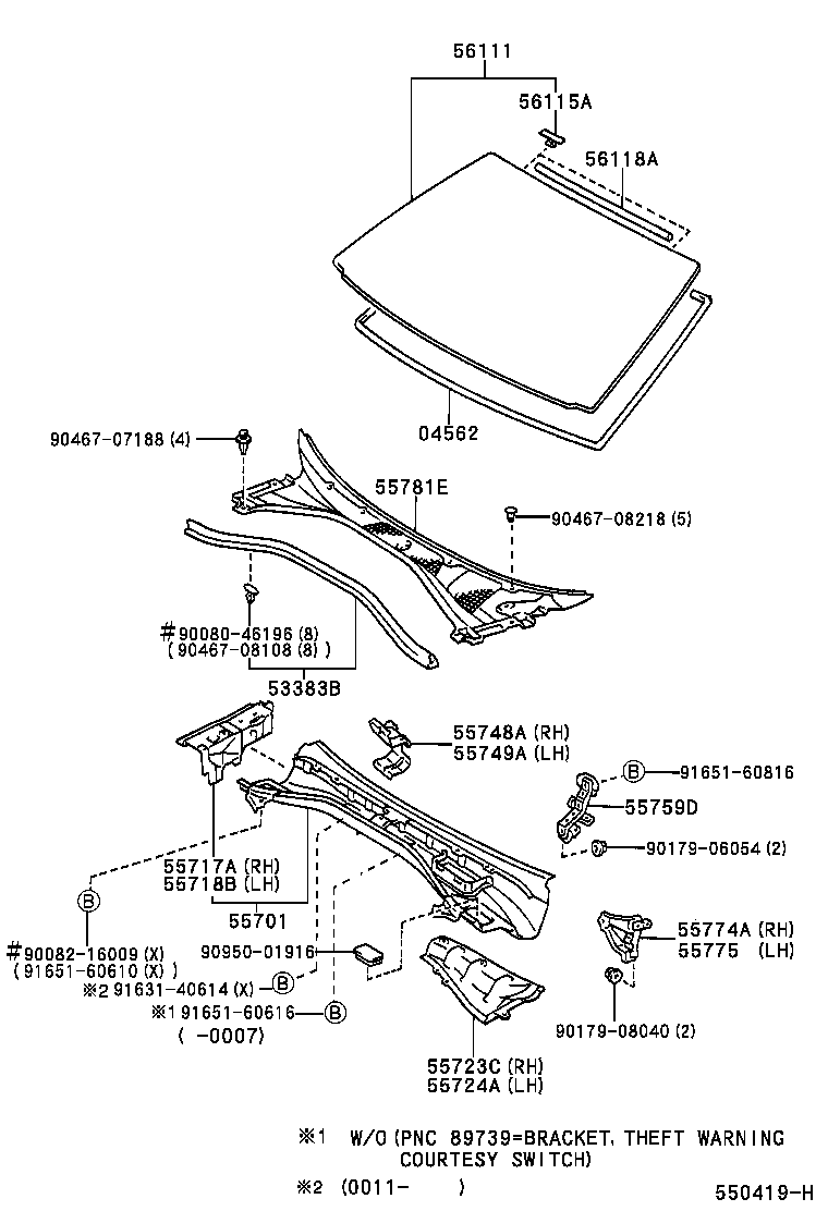 55718-05010 PANEL, COWL TOP SIDE, INNER LH product image