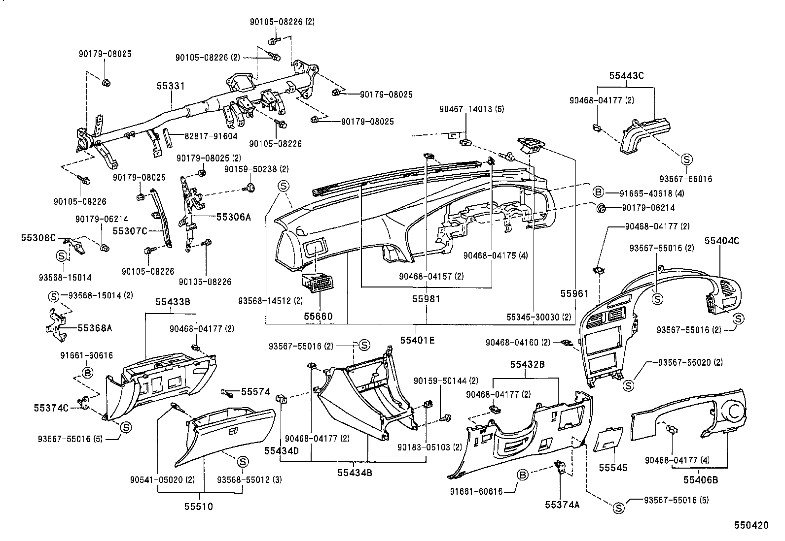 55972-20080 DUCT, SIDE DEFROSTER NOZZLE, NO.2 product image