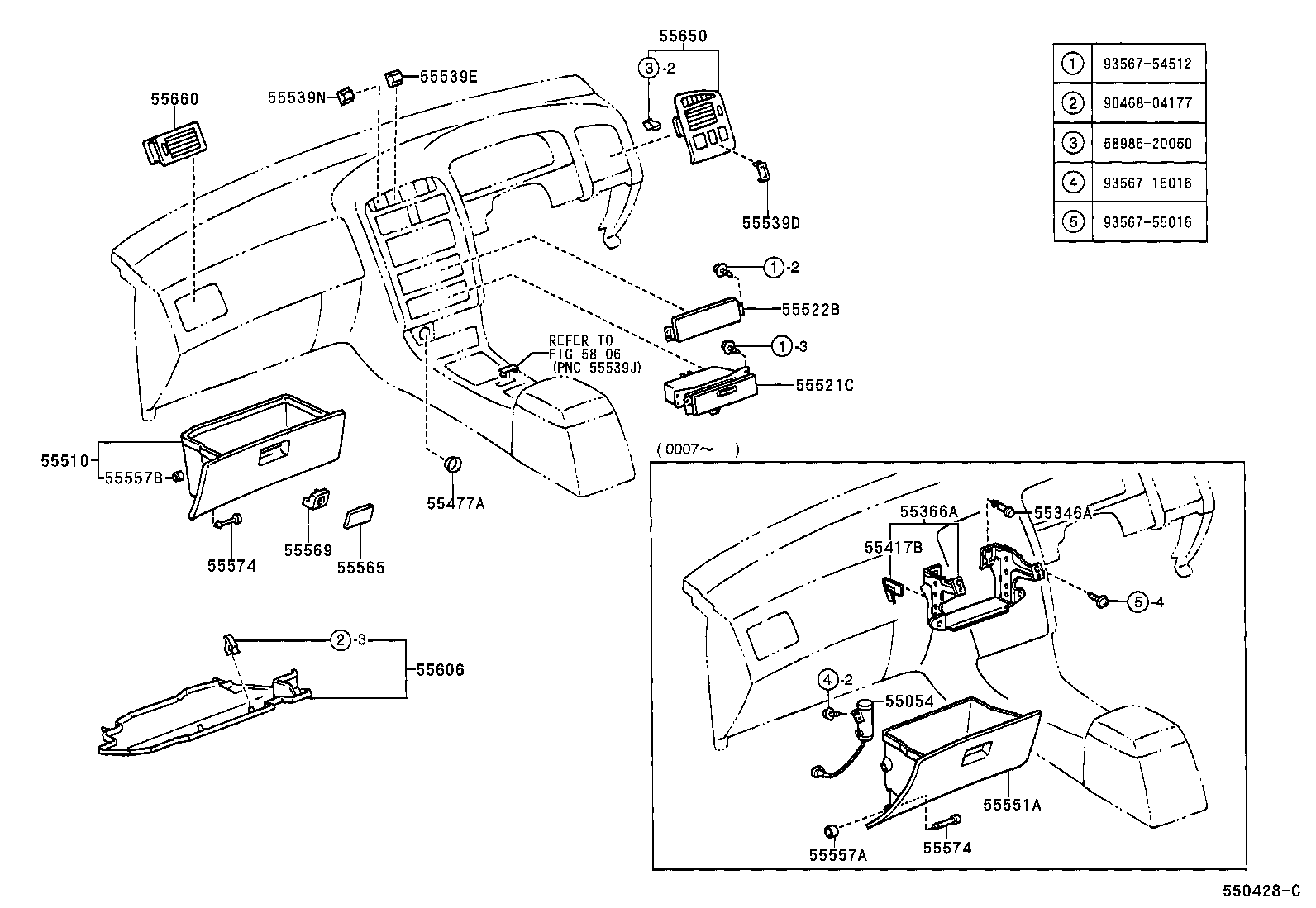 55477-05020 BEZEL, CIGARETTE LIGHTER HOLE product image
