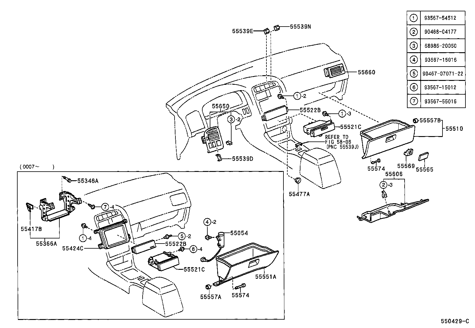 55477-05020 BEZEL, CIGARETTE LIGHTER HOLE product image