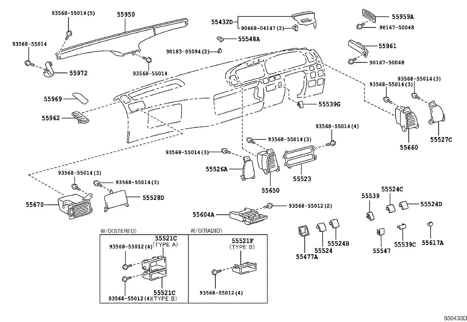 55950-36020 NOZZLE ASSY, DEFROSTER product image