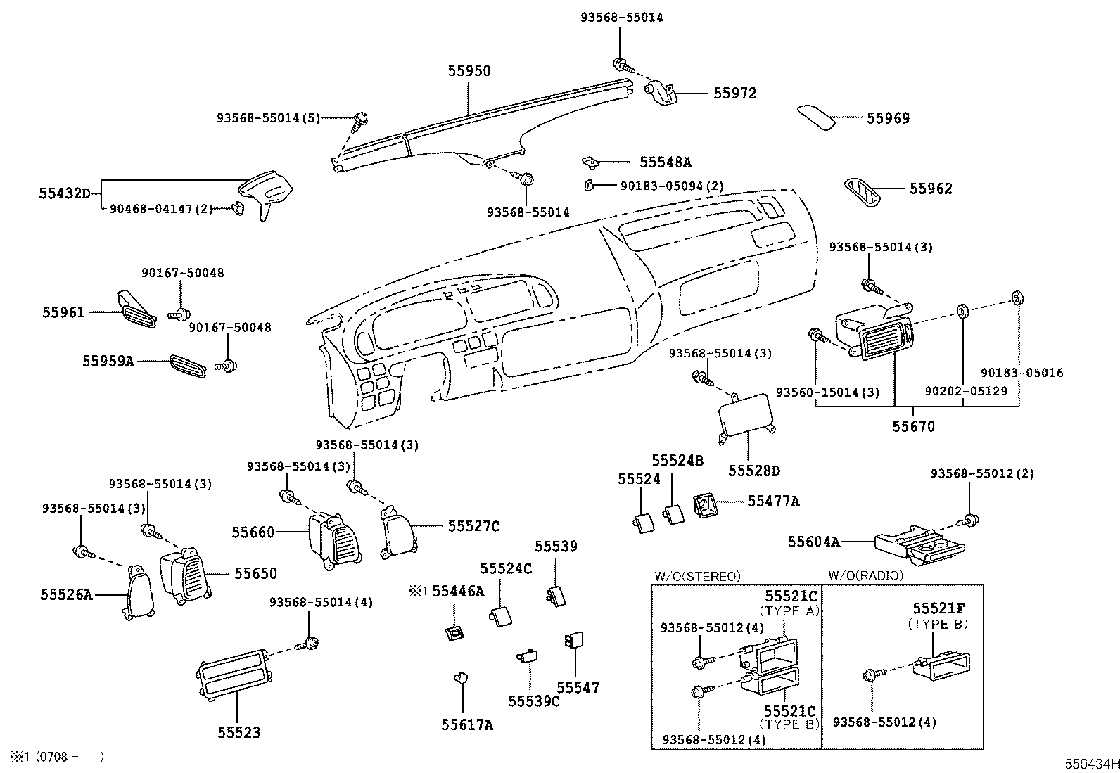 55950-36020 NOZZLE ASSY, DEFROSTER product image