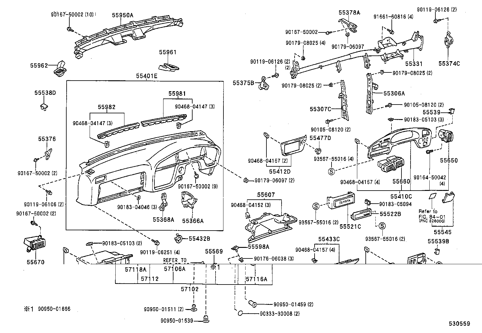 55330-33012 REINFORCEMENT, INSTRUMENT PANEL product image
