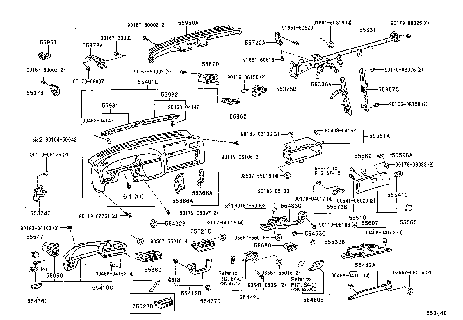 55330-33012 REINFORCEMENT, INSTRUMENT PANEL product image