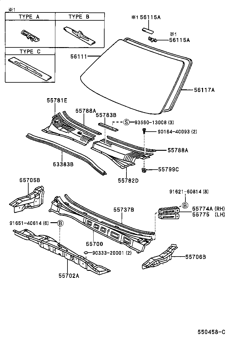 55702-47010 PANEL SUB-ASSY, COWL TOP, OUTER FRONT product image