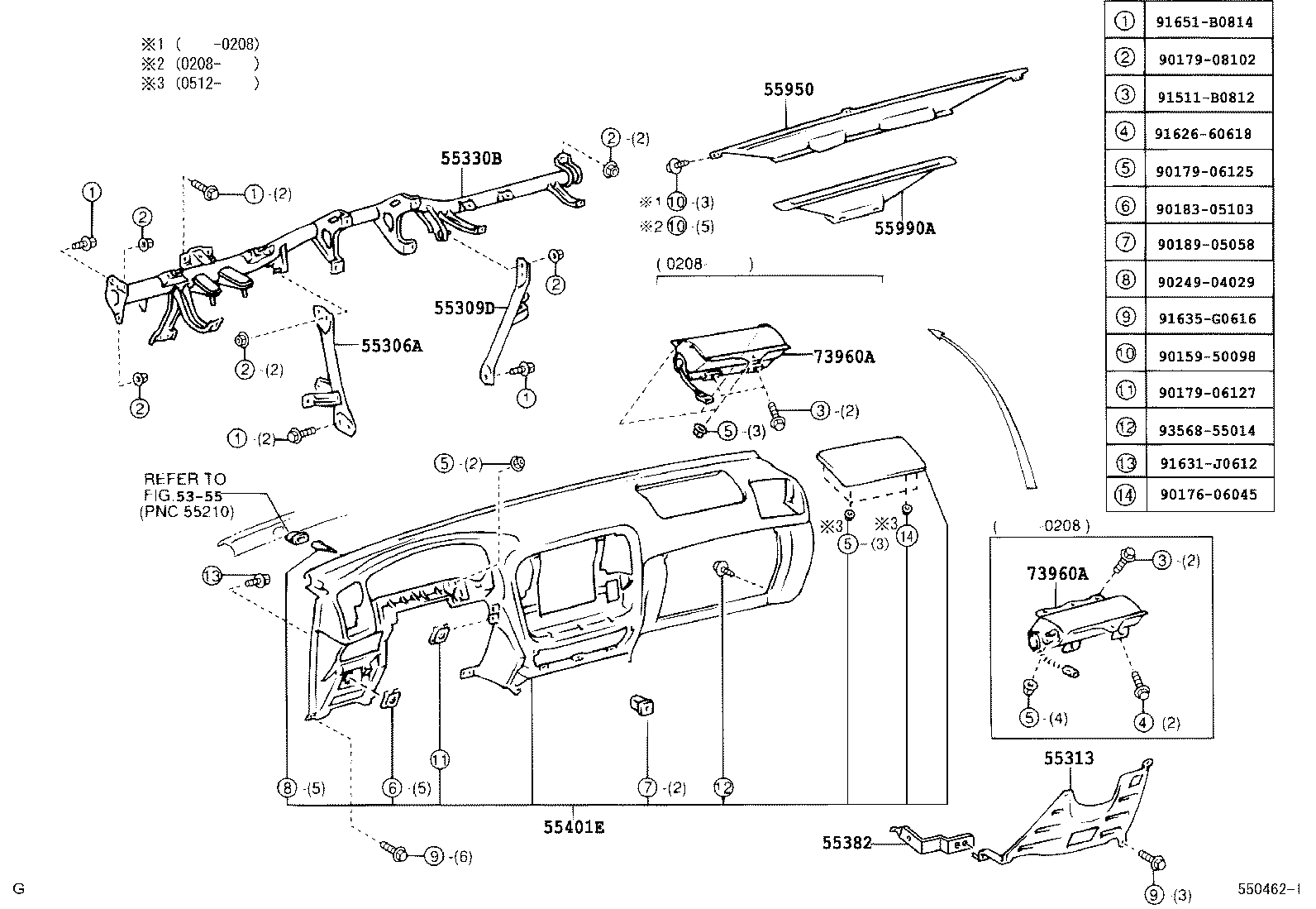 Toyota 55413-60180 PANEL, INSTRUMENT CLUSTER FINISH, CENTER LOWER
