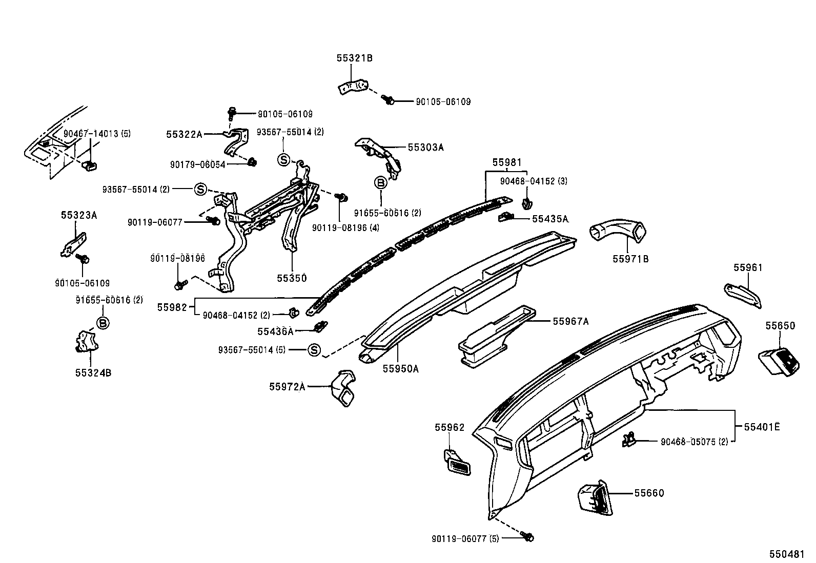 55044-30210 PANEL, INSTRUMENT PANEL FINISH product image