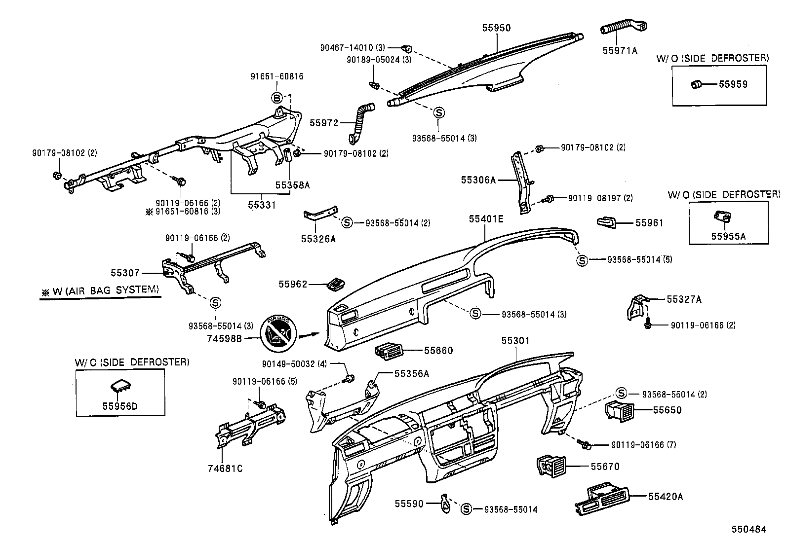 55306-60080 BRACE SUB-ASSY, INSTRUMENT PANEL, NO.1 product image