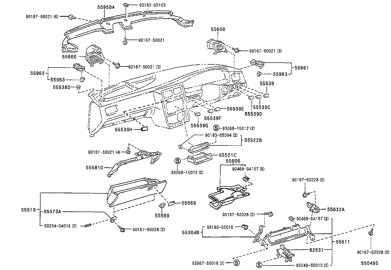 55304-20060 BRACKET SUB-ASSY, INSTRUMENT PANEL BRACKET MOUNTING product image