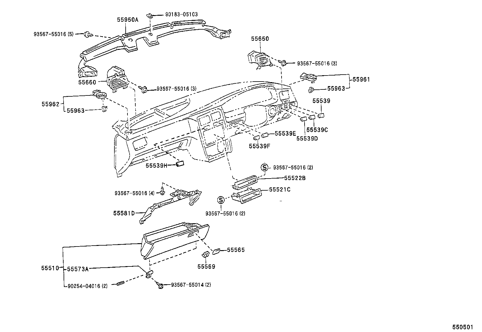 55405-20220 PANEL SUB-ASSY, INSTRUMENT CLUSTER FINISH, CENTER product image