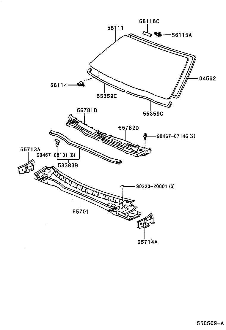 Toyota 56117-06010 DAM KIT, WINDSHIELD GLASS
