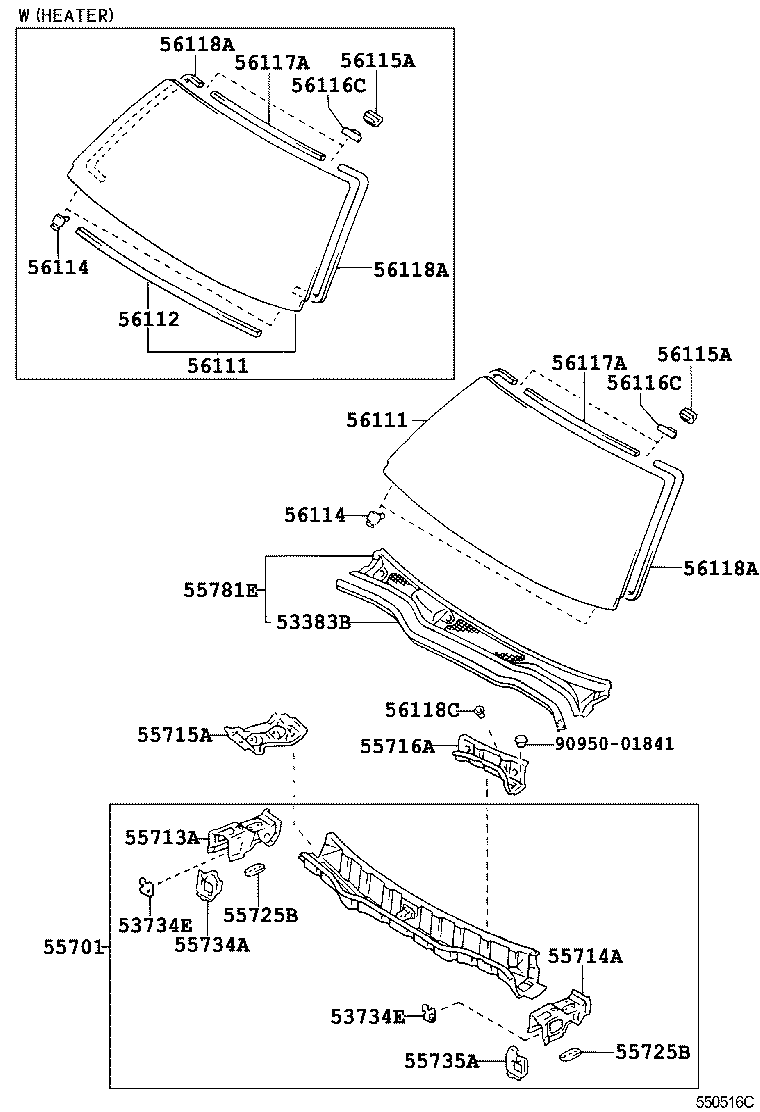 53383-51010 SEAL, HOOD TO COWL TOP product image