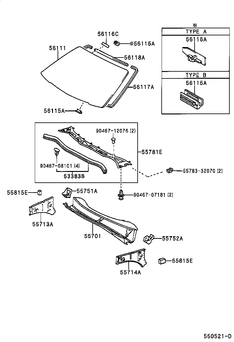 55713-32050 PANEL, COWL TOP SIDE, RH product image