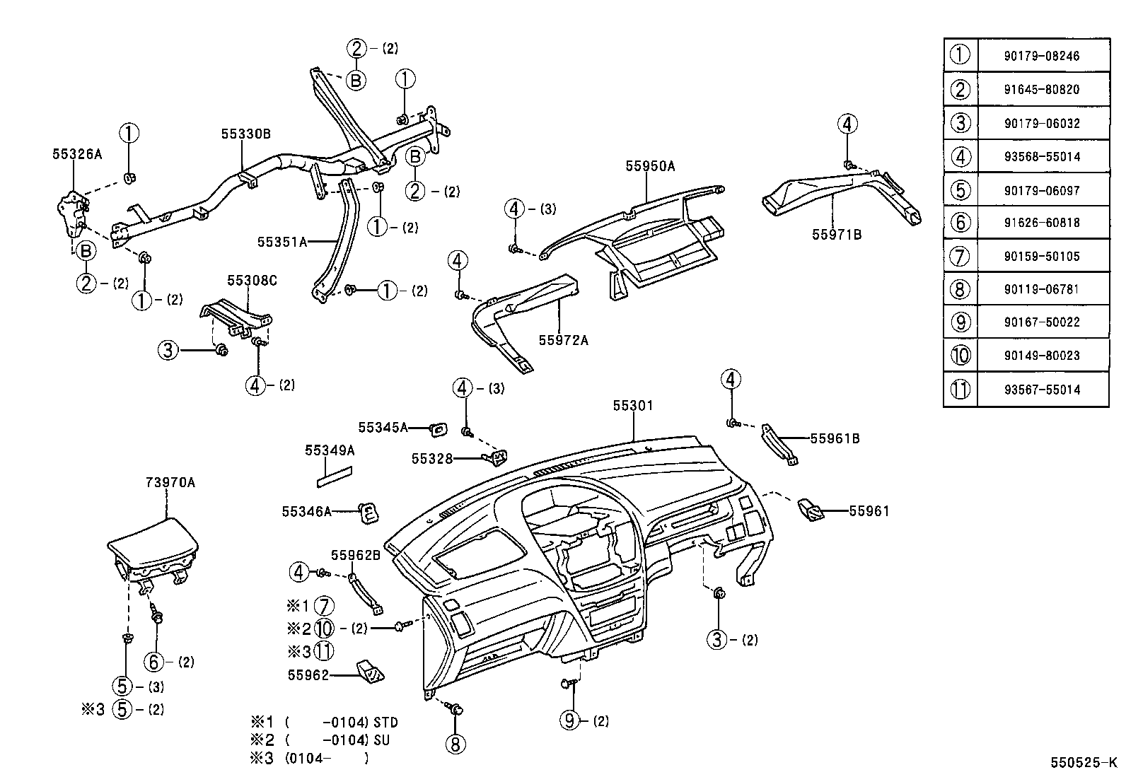 55349-44010 CUSHION, INSTRUMENT PANEL product image
