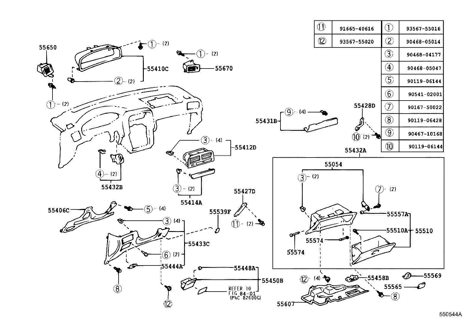 55307-33100 BRACE SUB-ASSY, INSTRUMENT PANEL, NO.2 product image