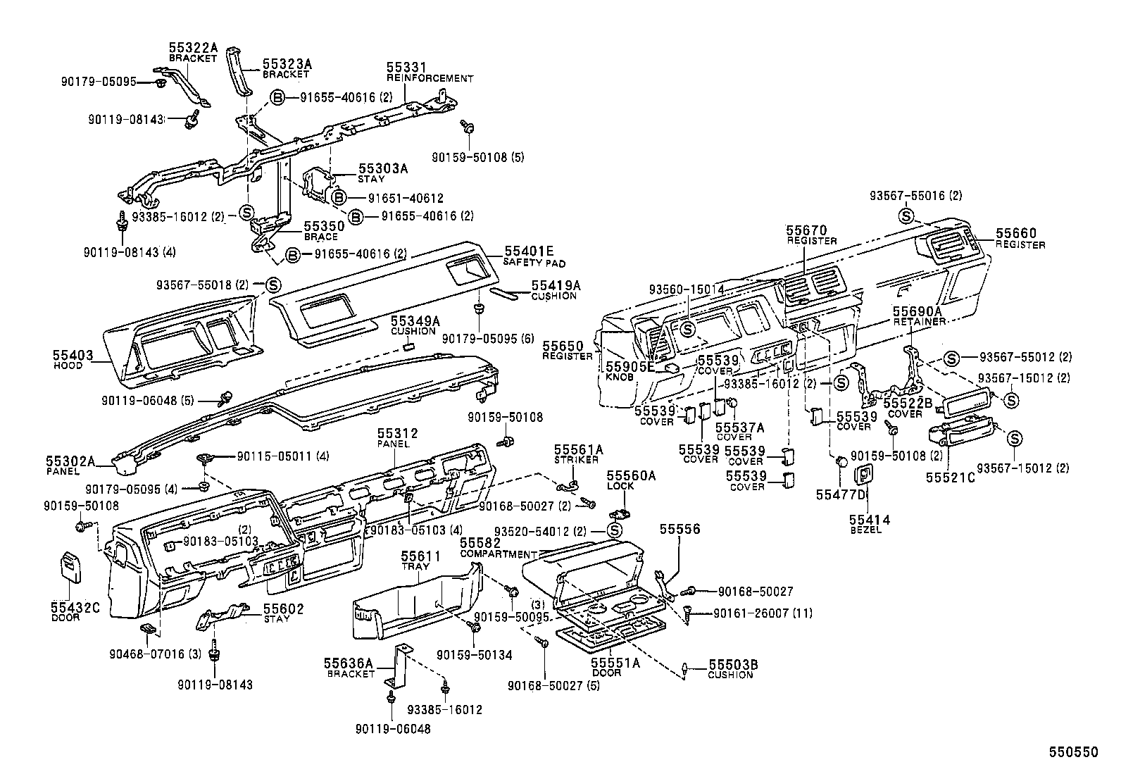 55403-95J11-01 HOOD SUB-ASSY, METER product image