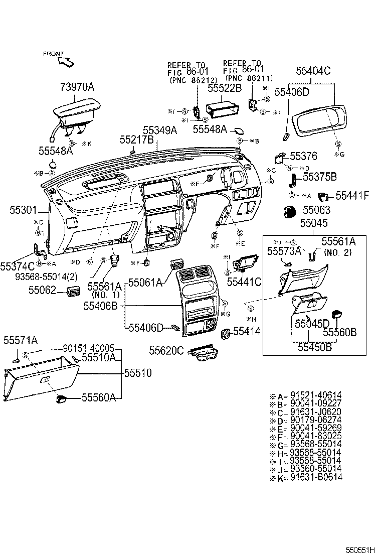 90044-68091 CLIP(FOR PANEL, INSTRUMENT CLUSTER FINISH) product image