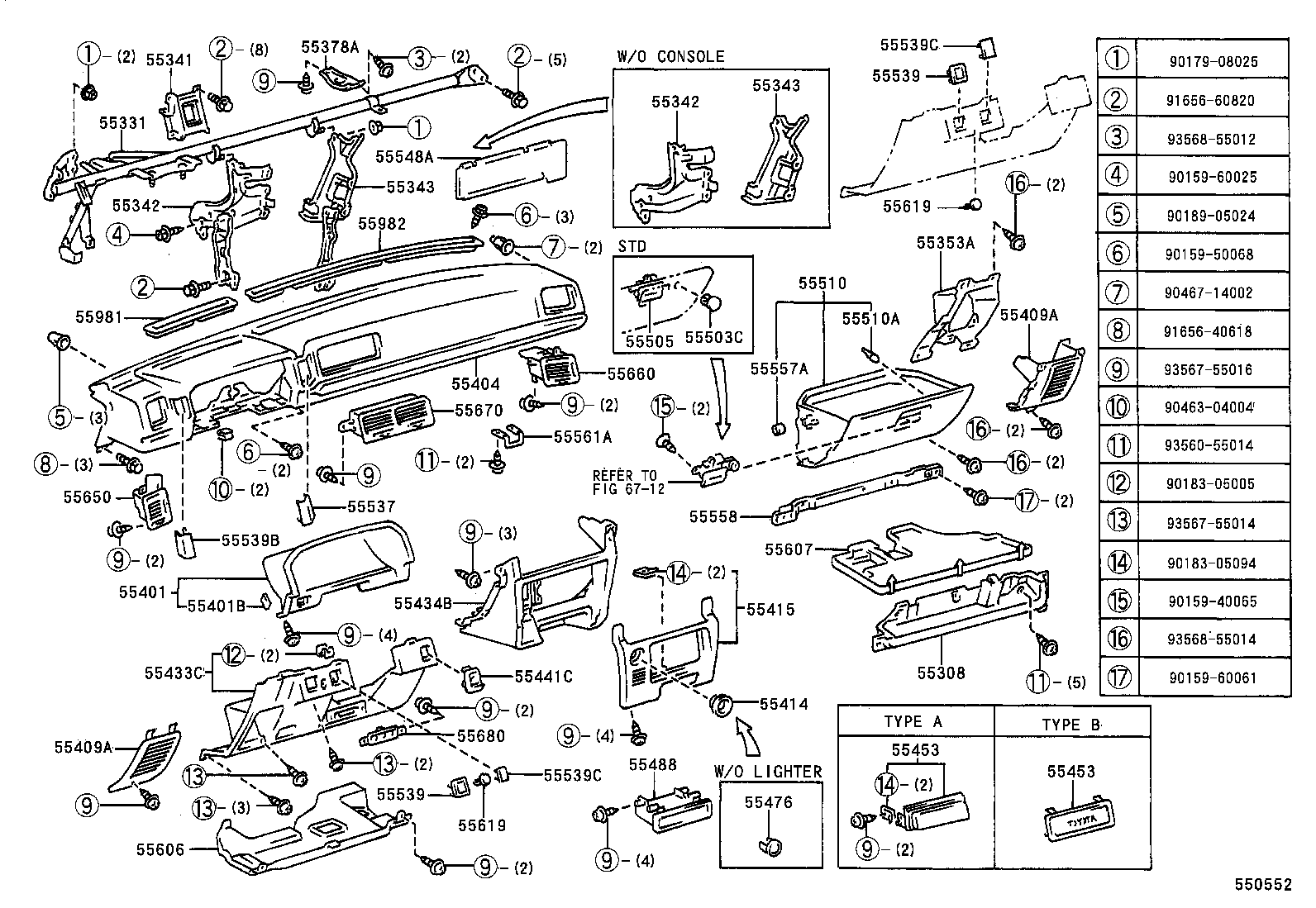 55341-20100 BRACE, INSTRUMENT PANEL, NO.1 product image