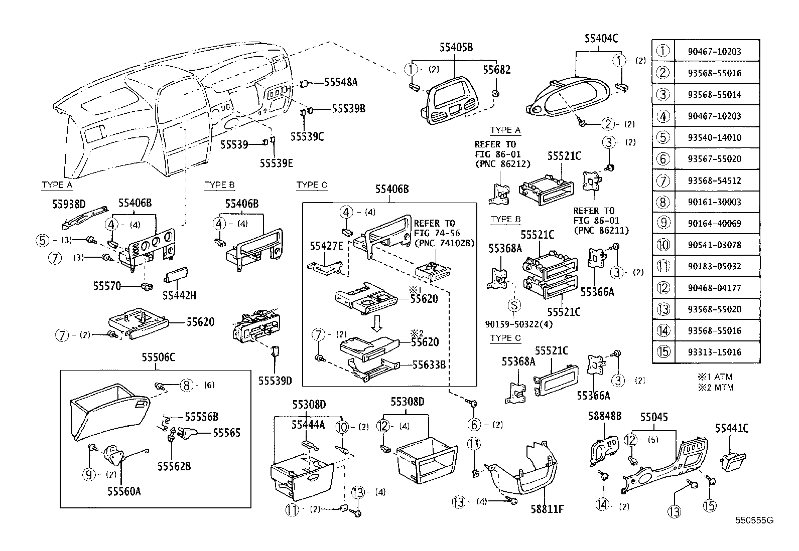 55405-28280 PANEL SUB-ASSY, INSTRUMENT CLUSTER FINISH, CENTER product image