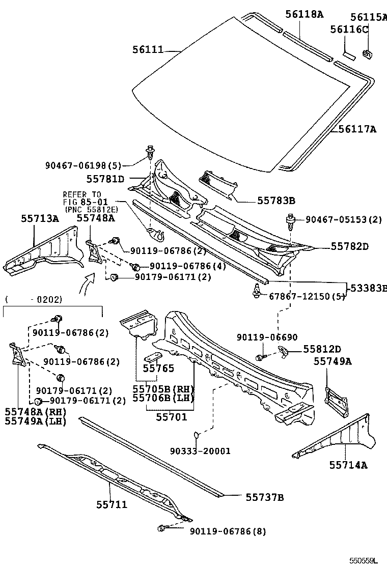 55700-52160 PANEL SUB-ASSY, COWL product image