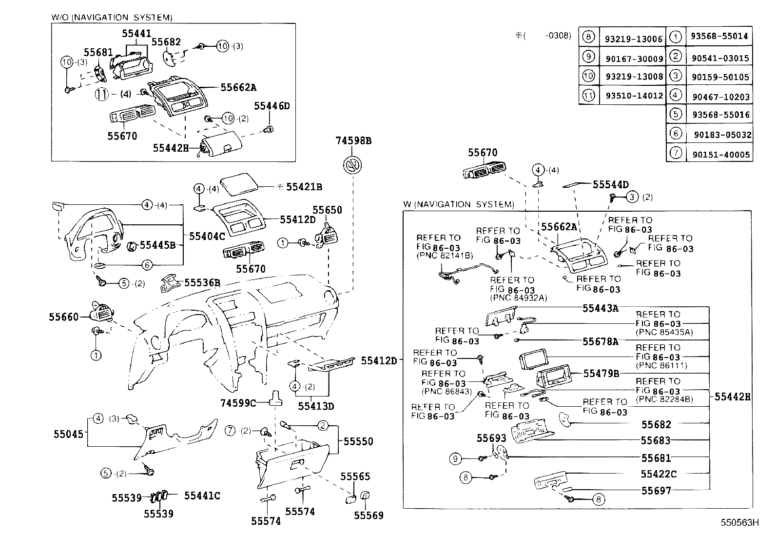 55352-53010 BRACE SUB-ASSY, INSTRUMENT PANEL, NO.2 product image