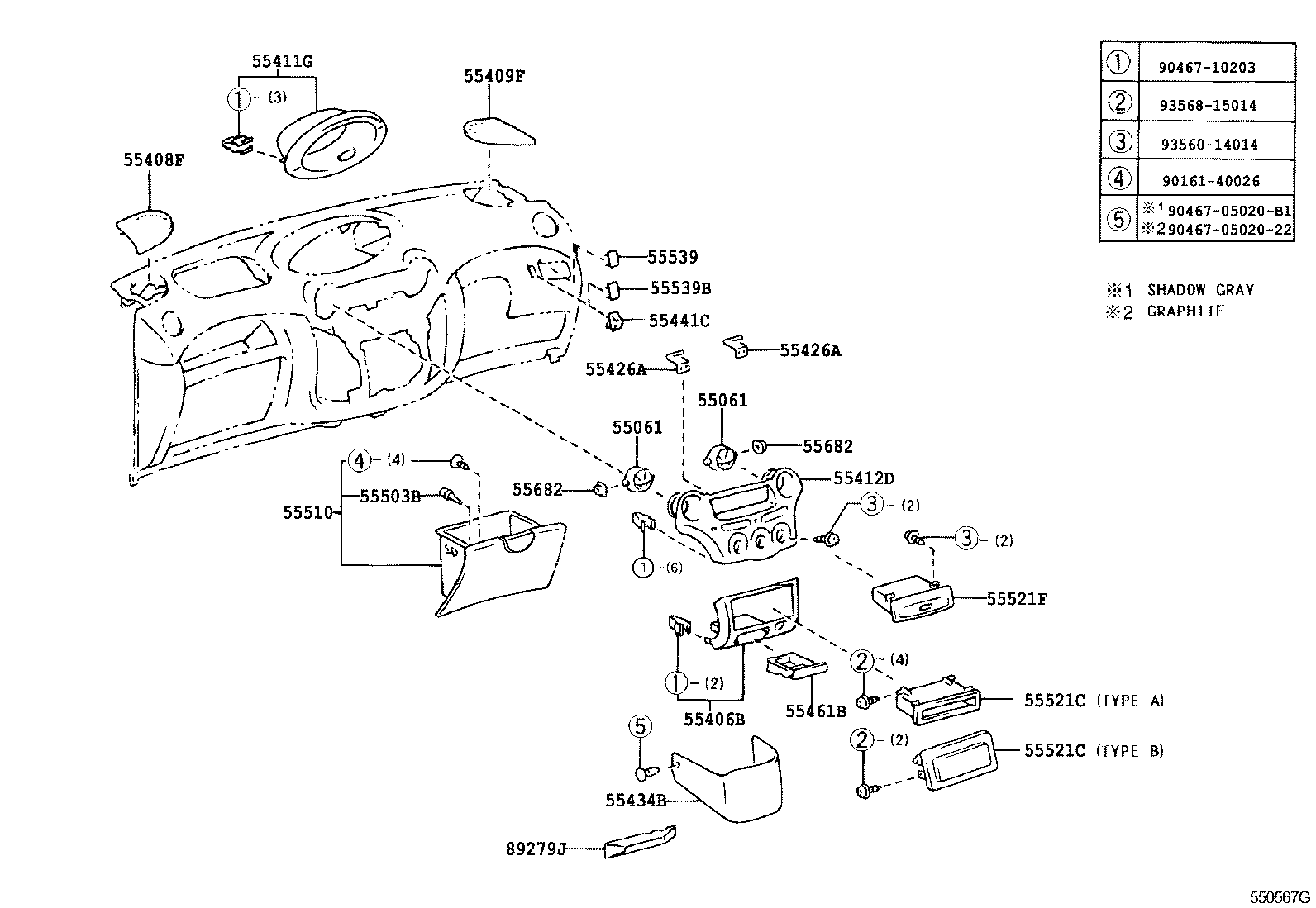 55412-52020-B1 PANEL, INSTRUMENT CLUSTER FINISH, CENTER product image
