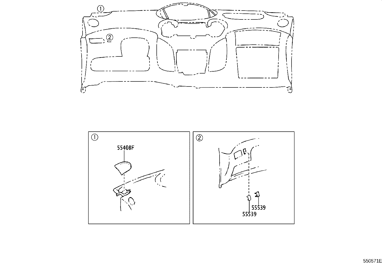 55330-52041 REINFORCEMENT, INSTRUMENT PANEL product image