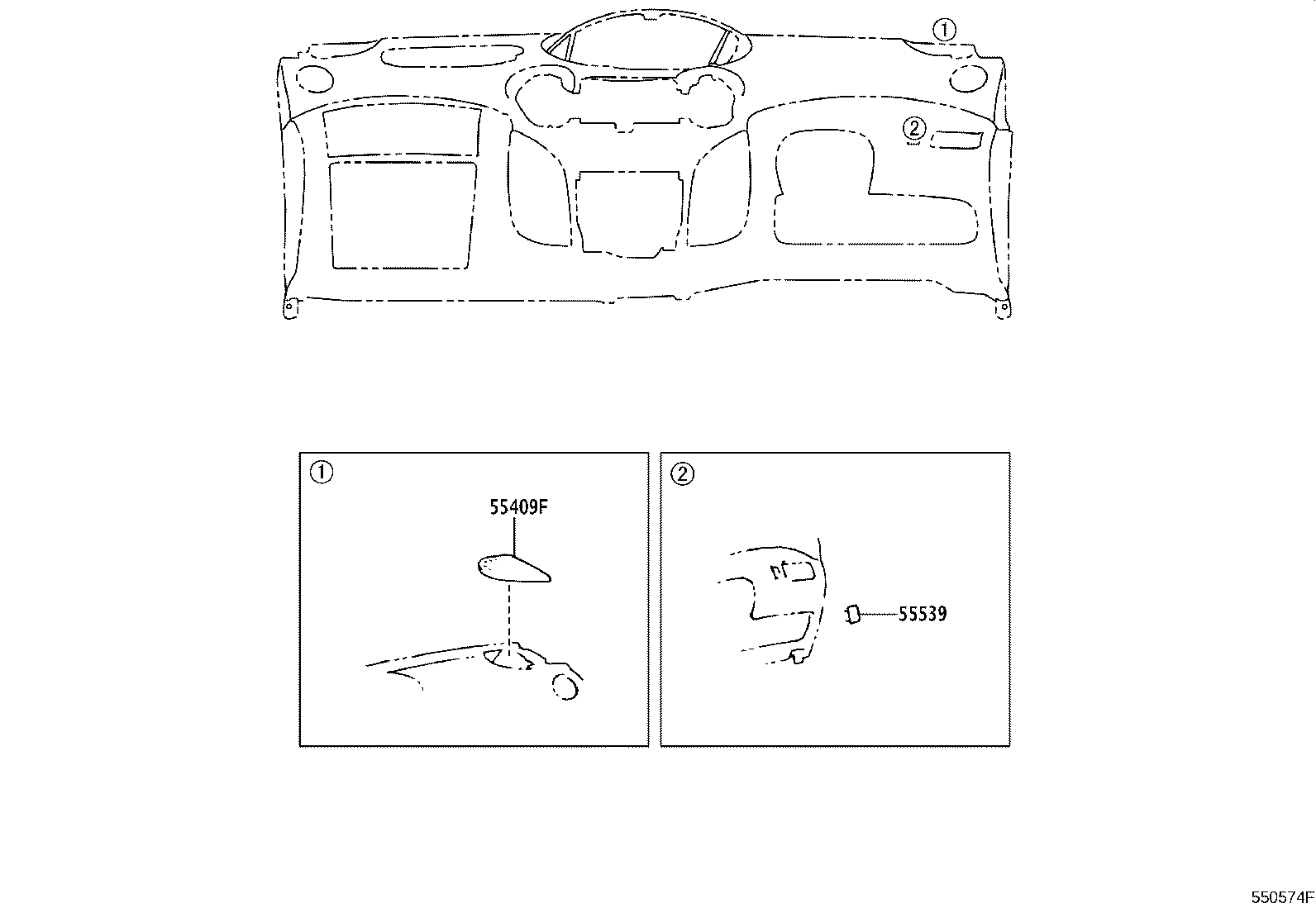 55330-52041 REINFORCEMENT, INSTRUMENT PANEL product image