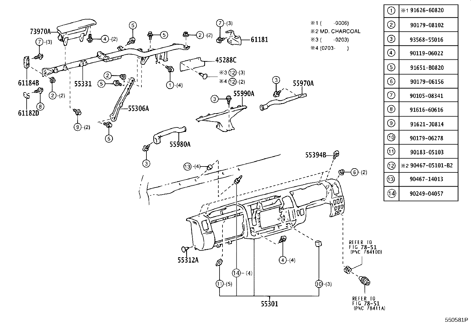 55405-37170 PANEL SUB-ASSY, INSTRUMENT CLUSTER FINISH, CENTER product image